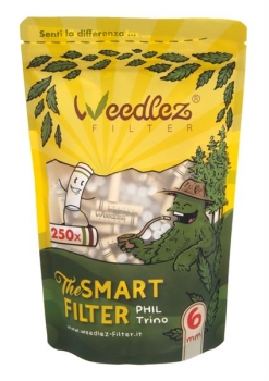 WEEDLEZ® Phil Trino 6mm CLASSIC Smart Filter Zellulose-Aktivkohlefilter 250er
